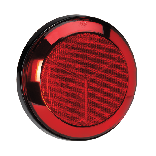 94309 Narva Red Retro Reflector with Chrome Ring and 130mm Black Base