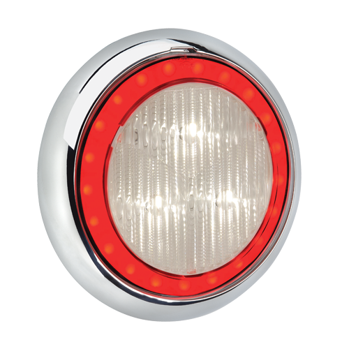 94342C Narva 9-33 Volt L.E.D Reverse Lamp (White) with Red L.E.D Tail Ring, 0.5m