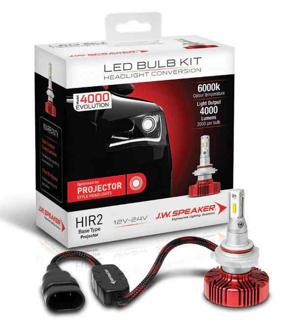 HIR2 Projector Light JW Speaker 4000 series 6000k white LED Headlight Kit 990012