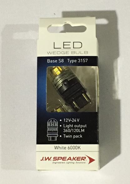 (PAIR) JW Speaker LED P27/7W 3157 6000K Dual Brightness Bright White bulb