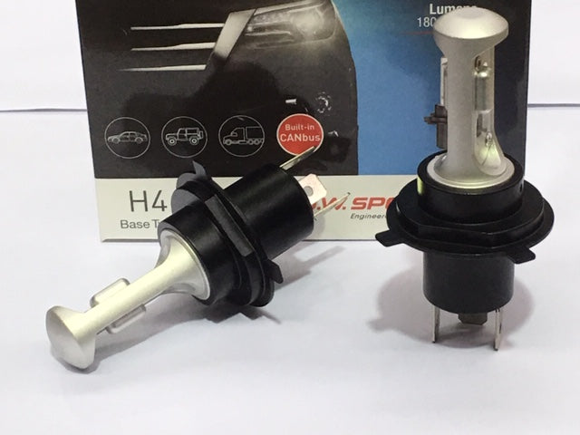 JW Speaker H4 LED 6000K DIRECT FIT LED GLOBE - BUILT IN CANBUS pair 12-24V