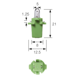 47794 Narva 12 Volt Dash Panel Globe Green