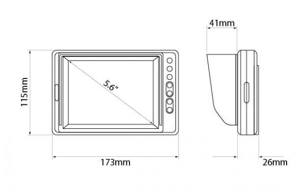 IONNIC BE-856GM 5.6" 2 Camera Input Digital Backeye Elite Monitor