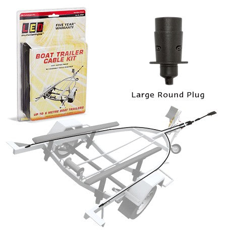 LED Autolamps BTK8LR 8 Metre Large Round Plug Boat Trailer Cable Kit