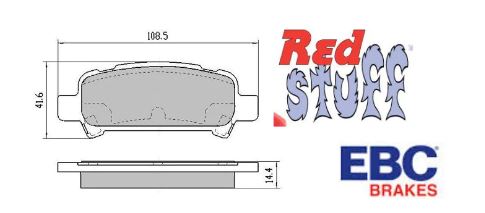 DP31293 EBC Redstuff REAR Brake Pads for SUBARU Impreza Legacy Forester