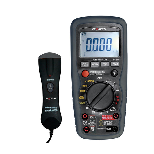 Projecta DT200 Automotive Digital Multimeter – RPM, IR Temp, Dwell, Duty Cycle, CATIV