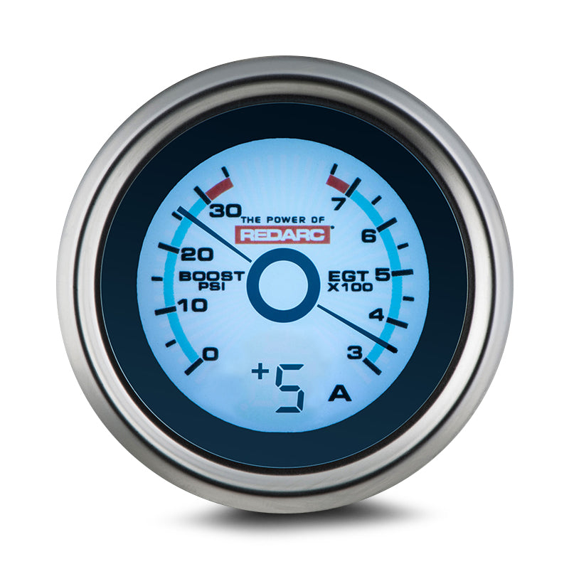 Redarc EGT & BOOST PRESSURE 52MM GAUGE WITH OPTIONAL OIL PRESSURE