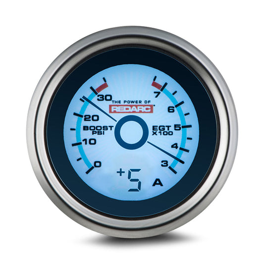 Redarc EGT & BOOST PRESSURE 52MM GAUGE WITH OPTIONAL OIL PRESSURE