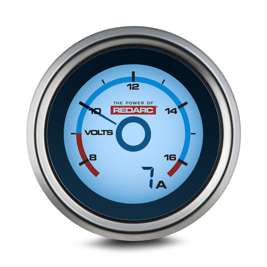 REDARC SINGLE VOLTAGE 52MM GAUGE WITH OPTIONAL CURRENT DISPLAY