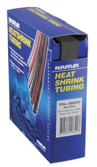 56616/10 Narva Black Heatshrink Tubing Dispensers - 6.4mm