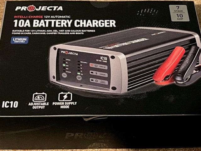 Projecta 12V Auto 10 Amp 7 Stage Battery Charger Multi Chemistry Lithium IC10