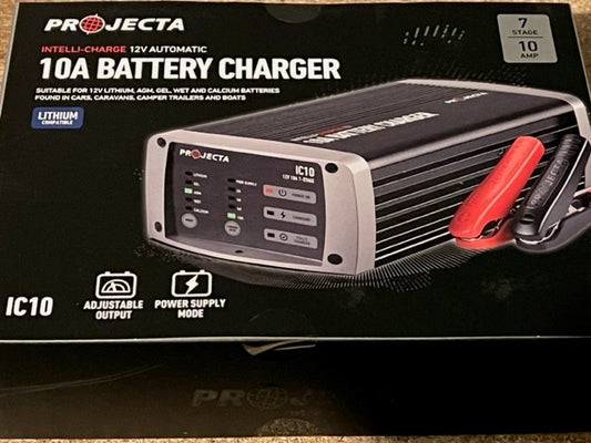 Projecta 12V Auto 10 Amp 7 Stage Battery Charger Multi Chemistry Lithium IC10