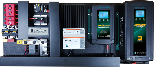 Enerdrive 60A AC and DC DIY Installation Kit with Morningstar TriStar 45Amp Solar Controller & ePRO Plus Monitor (K-AGM-Board-J)