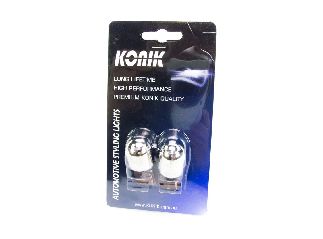 2 pairs T20 7440 12V 21W Silver Shadow Chrome Mirror Indicator bulb globe Amber