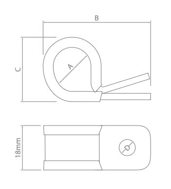 IONNIC PS08/10 Rubber Lined Hose Support Clamp