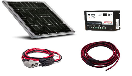 REDARC 50W MONOCRYSTALLINE SOLAR PANEL with REGULATOR and WIRING KIT
