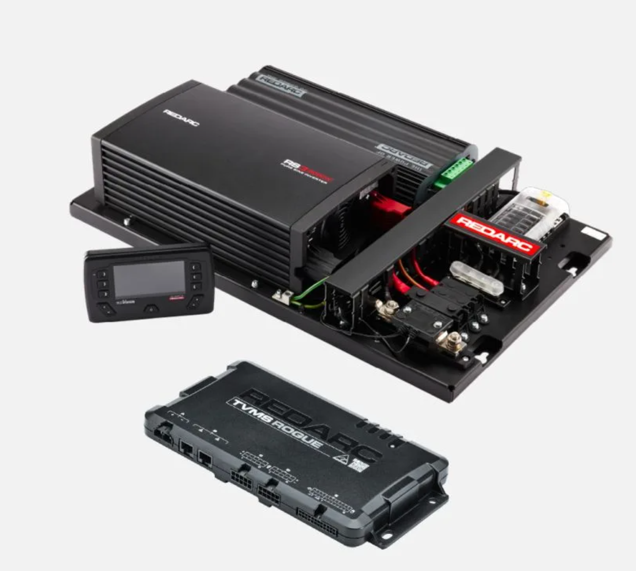 REDARC TVMS Rogue & QuickFit 30A Kit | Integrated Power System, 2000W Inverter, 10 Dimmable Outputs, 8 Switch Inputs | Compact 4x4 Power Control Solution