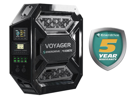 The VOYAGER ENERDRIVE Vehicle Canopy Off-Grid Power System 3000 Watt 100A Inverter-Charger 40A DC with 300ah Slim Battery