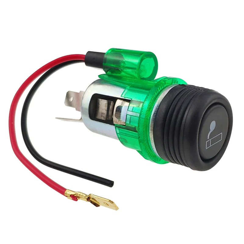 10PCS Car Cigarette Lighter Assembly with Light Motorcycle Cigarette Lighter Socket 12-24V