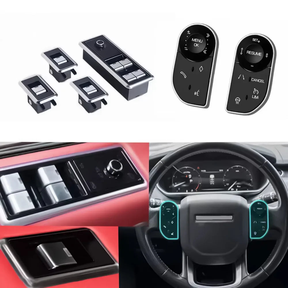 Car Upgrade For Range Rover Vogue L405 2013-2017 For Sport L494 2014-2017 Steering Wheel Electric Window Switch  Touch Buttons