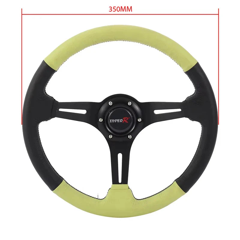 Green and stylish universal steering wheel for automobiles 350mm steering wheel