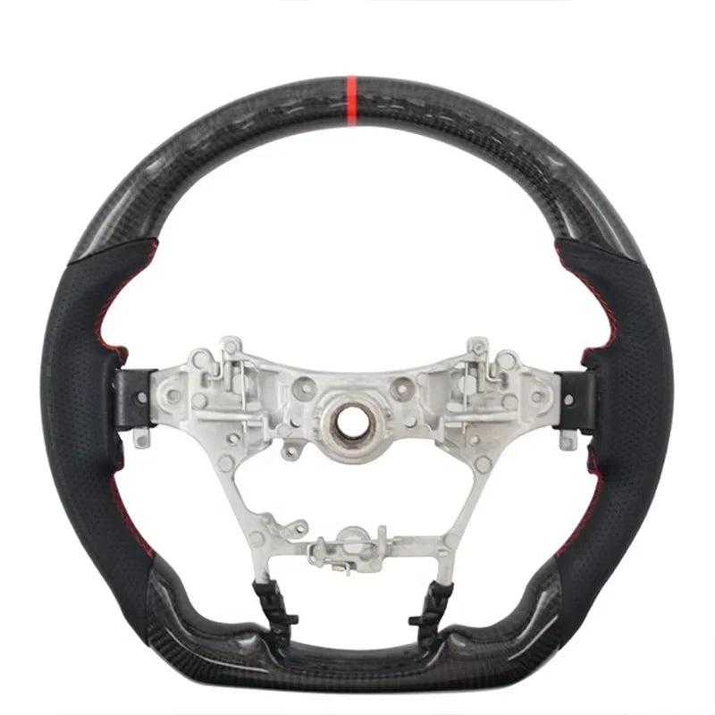 Real Carbon Fiber Steering Wheel Preforated Leather For Subaru WRX/STI LEVORG Series 2015 2016 2017 2018 2019 2020 2021 2022