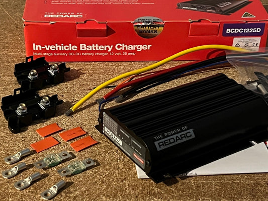 Redarc 12 Volt 40A DC to DC Vehicle Dual Battery Charger + Fuse Kit BCDC1240D FK60