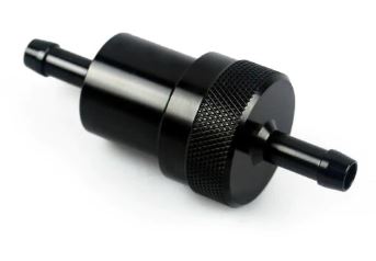 HIGH QUALITY 1/4" BILLET ALUMINIUM ANODISED BLACK FUEL FILTER E85