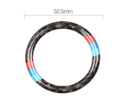 Engine Start Stop Ignition Ring Stickers Carbon Fibre circle M Stripe Trim For b
