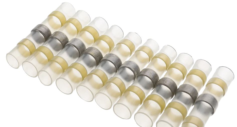 10 x Yellow AWG12-10 Heat Shrink Solder Splice Butt Terminal Connector Heatshrin