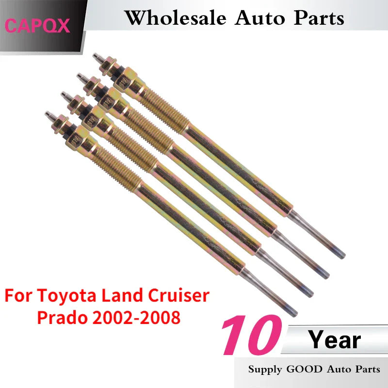 4pcs/lot Heater Glow Plugs Set For Hilux Vigo 1KD 2KD Hiace Innova Fortuner Dyna For Toyota Land Cruiser Prado 2002-2008