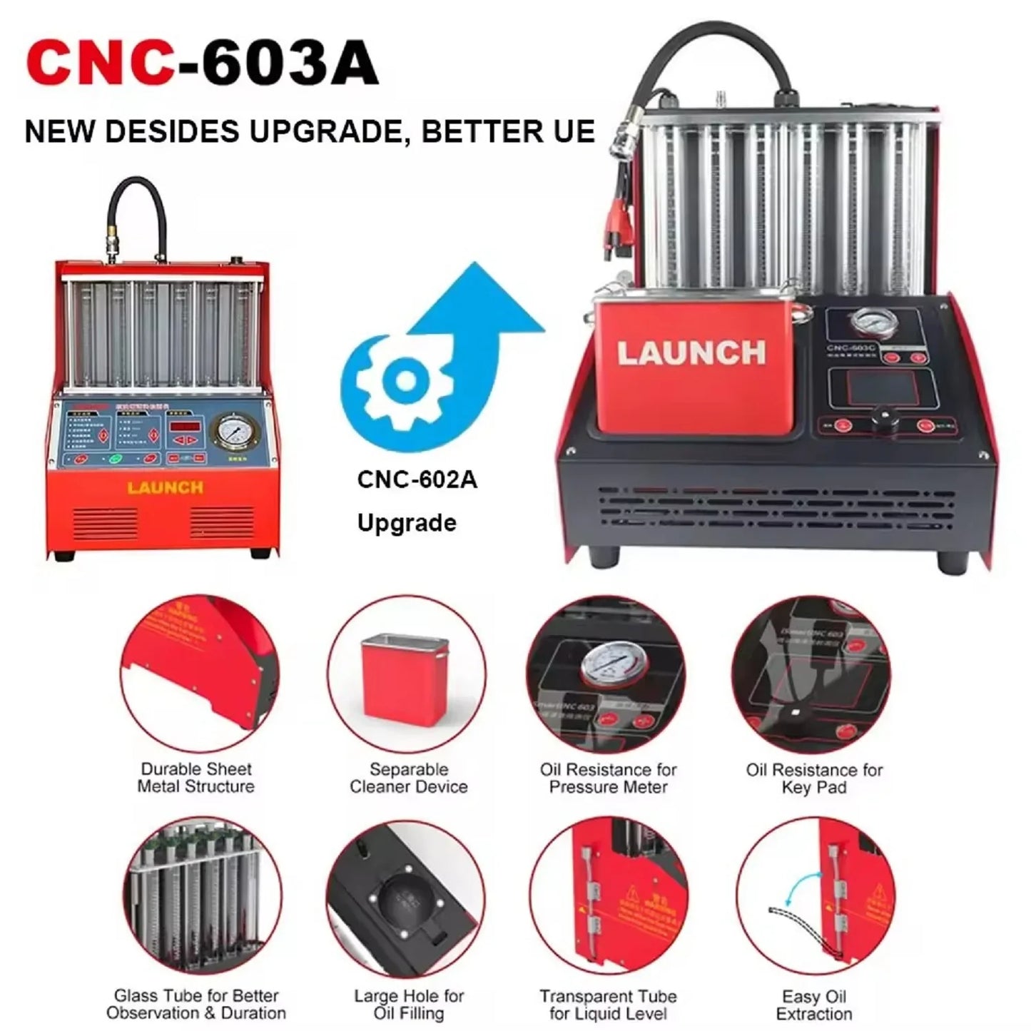 New CNC603A Fuel Injector Cleaner and Tester, CNC-603, Cleaning Machine, Test Bench Equipment, 220V