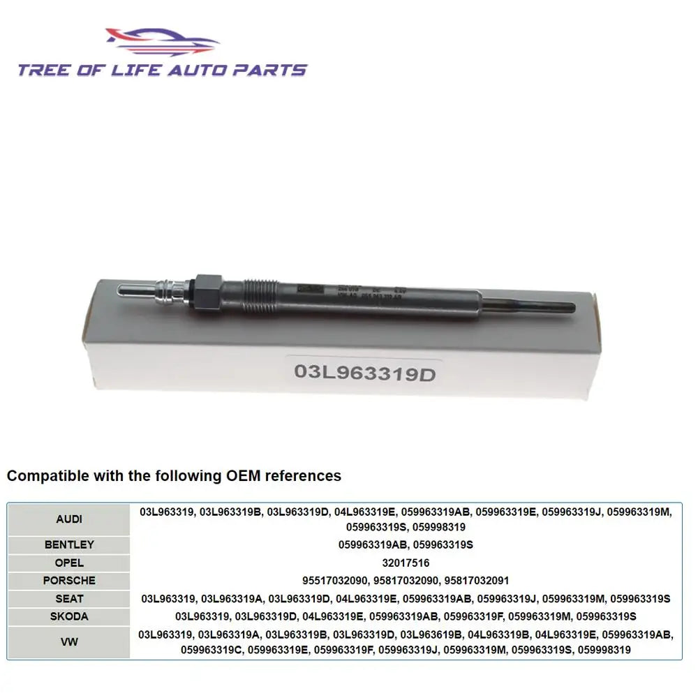 1/2/4 For Audi Q5 Q7 Porsche Cayenne VW Touareg GLOW PLUG SET 4.4V Genuine No.: 059963319S 059963319E 059998319 95817032090