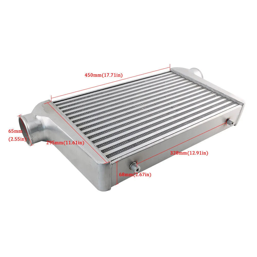 Universal Aluminum Intercooler oversize 450 X 300 X 65mm Inlet/Outlet 2.5" Tube & Fin front mount