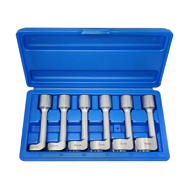 6-Piece Injector Fuel Line Socket Wrench Set 1/2" Diesel Fuel Injector Line Injection Socket Wrench Spanner Tool Set 12/14/16mm