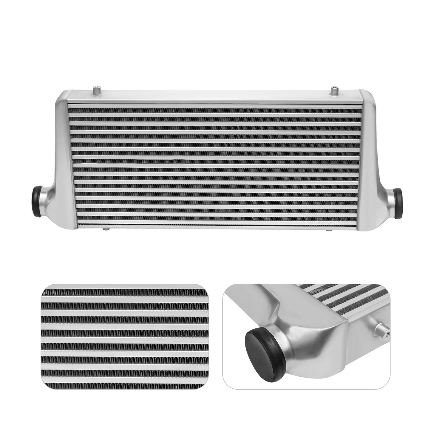 31X12X3 2.5inch I/O Universal Turbo Intercooler For Toyota Acura,BWM,Audi,Honda,Mazda Aluminum Silver Turbo Superchargers