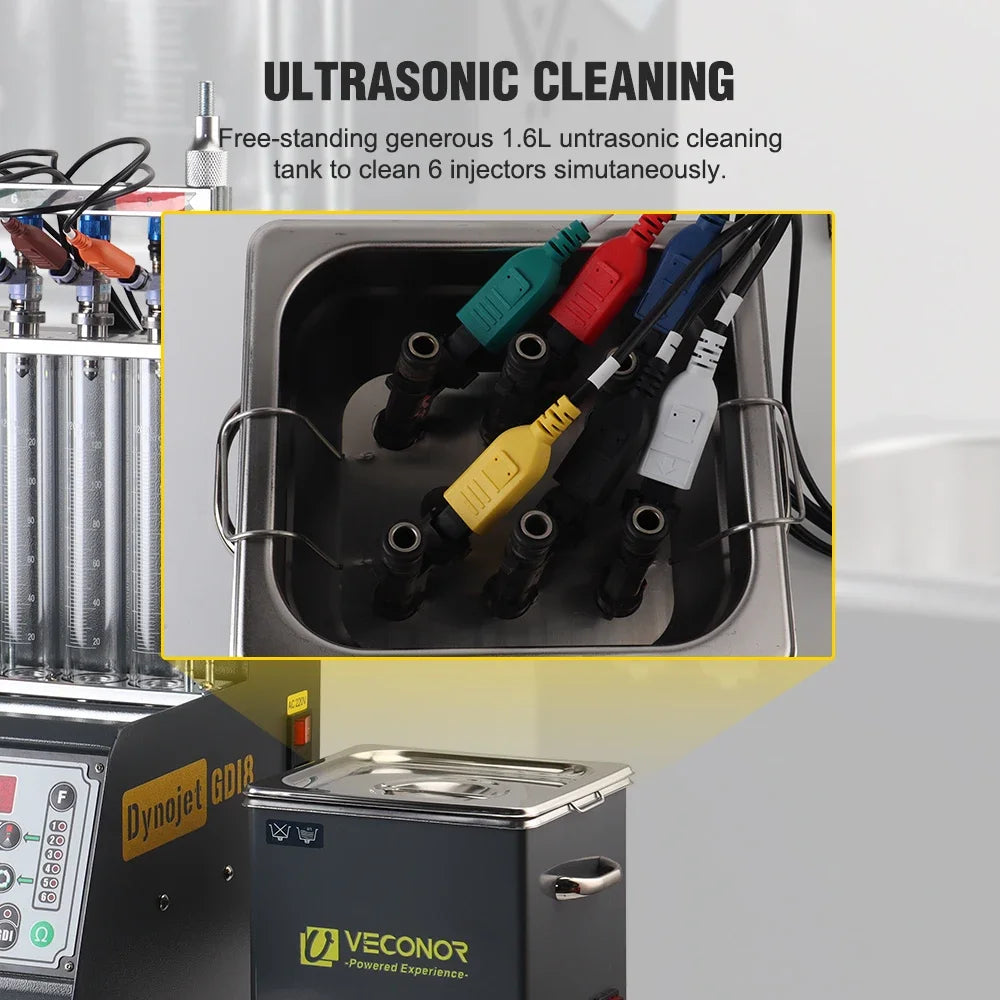 Intelligent Car GDI Fuel Injector Cleaner & Tester Cleaning Machine Ultrasonic Cleaner 8-Cylinders 110V 220V - Dynojet GDI8