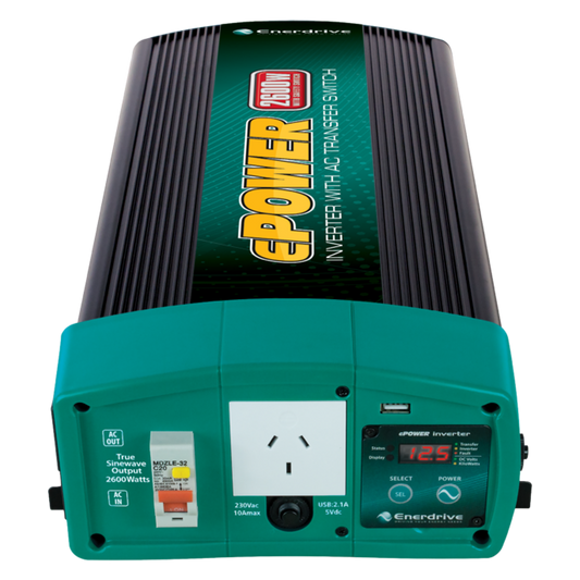 Enerdrive ePOWER 2600W 12V Sine Wave Inverter w AC Transfer & Safety Switch EN12