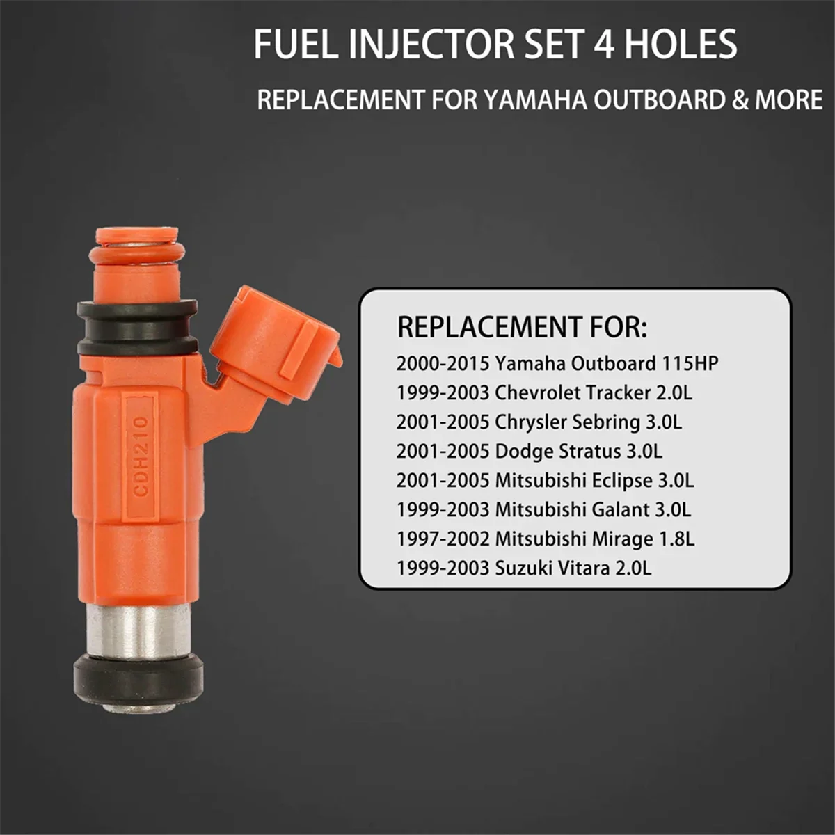 880887T1 for Mercury 115 Efi 4 Stroke Fuel Injector Injection Parts 880887T-1 Cdh210 68V-8A360-00-00,4PCS