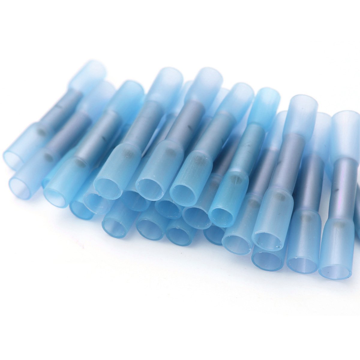 Heat Shrink Butt Wire Splice Connector Blue 1.5-2.5mm 16-14awg 40 pieces