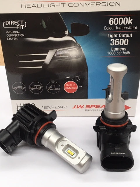 JW Speaker HIR2 LED 6000K DIRECT FIT LED GLOBE - BUILT IN CANBUS pair 12-24V