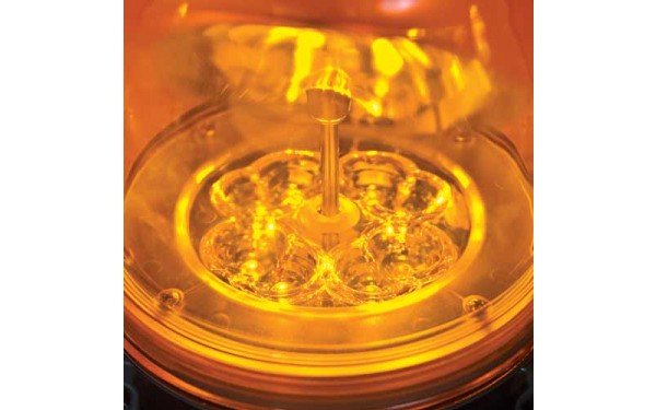 IONNIC 107002 12-24V Amber Pole Mount Rotating LED Beacon