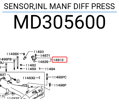 MAP Sensor for Mitsubishi EVO 7 8 (some) MD305600 MDP SENSOR CT9A