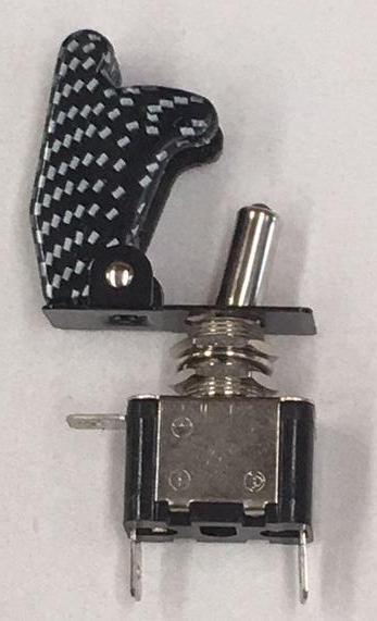 Missile Switch Toggle on / off - Carbon - 12 Volt 20 Amp - Metal with LED