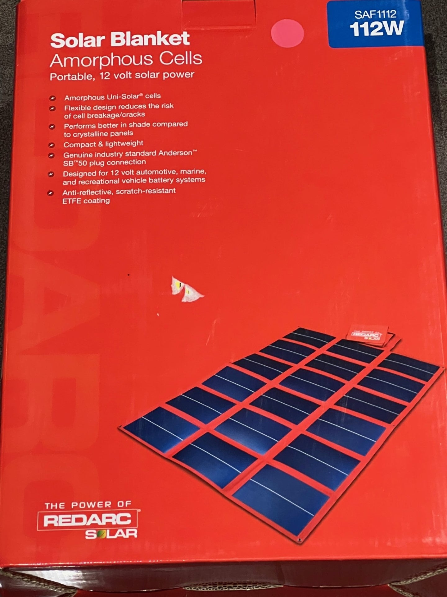 Redarc Solar Blanket SAF1112 Amorphous Cells - 12V 112W