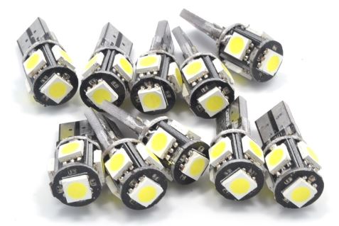 10 x T10 CANBUS LED W5W 6000K XENON HID WHITE LIGHT PARKER WHITE BULB Pair