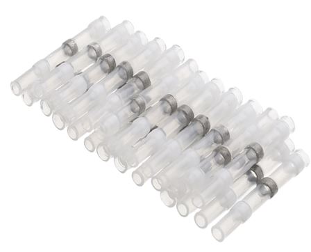 25 x White AWG26-24 Heat Shrink Solder Splice Butt Terminal Connector Heatshrink