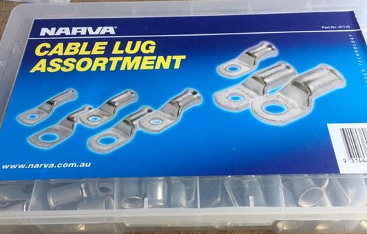 57110 Narva Cable Lugs Assortment - 165 Pieces Battery Cable Lug Electrical Term